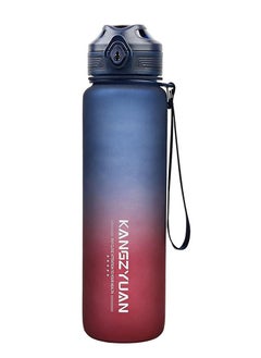 Buy Sports Water Bottle 1000ML Protein Shaker Outdoor Travel Portable Leakproof Drinkware Plastic Drink Bottle BPA Free 1L blue red in UAE