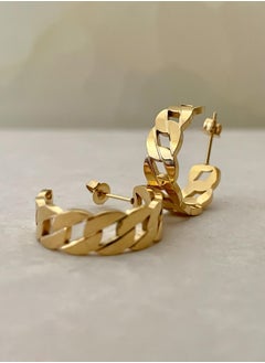 Buy Chain Hoops Earrings- Gold in UAE