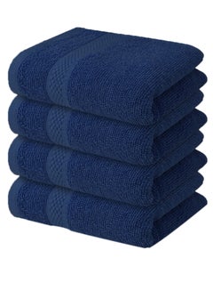 Buy Infinitee Xclusives Premium Blue Washcloths Set – Pack of 4, 33cm x 33cm 100% Cotton Wash Cloths for Your Body and Face Towels, Kitchen Dish Towels and Rags, Baby Washcloth in UAE