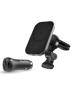 Buy NaviMag 3 in 1 Combo Magnetic Absorption Wireless Car Charger with 15W MagSafe Charging Mount, 38W Car Charger in UAE