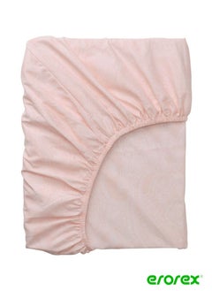 Buy Fitted sheet light pink/white 160x200 cm in Saudi Arabia