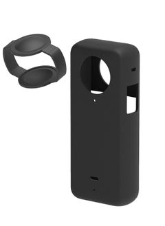 Buy Action Camera Case Fit for Insta-360 ONE X3, Waterproof Durable Silicone Protective Cover Lens Cap Compatible for Insta-360 ONE X3 Accessory (Black) in Saudi Arabia