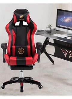 Buy Gaming Chair Office Chair High Back Computer Chair Leather Desk Chair Racing Executive Ergonomic Adjustable Swivel Task Chair with Headrest and Lumbar Support Red in Saudi Arabia