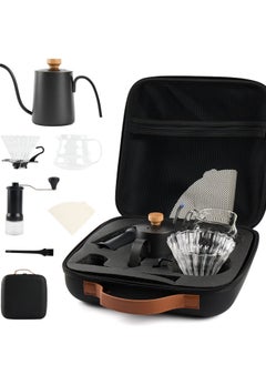 Buy V60 Black Drip Coffee Maker Set Is Suitable. It Consists of a Barista's Kit, Glass Server, Drip Jug, Coffee Filter, Coffee Grinder, and Drip Funnel. in Saudi Arabia