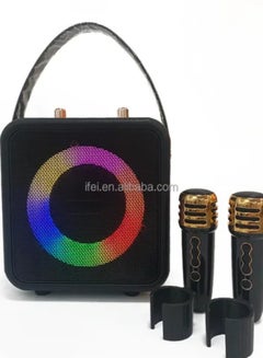 Buy BOOMS BASS Portable Karaoke Speaker With Wireless Mic Party Box Karoke Cordless Indoor Speakers Audio For Family in UAE
