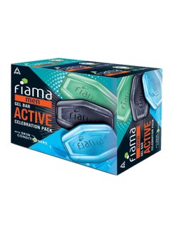 اشتري Fiama Men Gel Bar Active Celebration Pack with 3 unique gel bars, Charcoal and Grapefruit Gel Bar, Refreshing Pulse and Energising Sport for moisturised skin 125g soap في الامارات