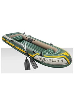 اشتري Adult Heavy-Duty Kayak Inflatable Boat, Wear-Resistant Hovercraft for Fishing, Tourism, and Entertainment Small Boats，Seahawk 4 Boat Set في الامارات