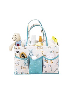 Buy Multi-Compartment Canvas Baby Care Bag, Blue Color, Size 30*20*21 cm in Saudi Arabia