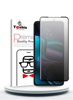 Buy HD Privacy Tempered Glass Screen Protector for Motorola Edge 30  - Anti Bubbles 9H Hardness 0.33 mm Rounded Edges Easy Installation in Saudi Arabia