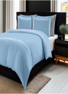 اشتري Luxurious Embroidered 400 Thread Count 100 Percent Cotton Duvet Cover Set of 3 في السعودية