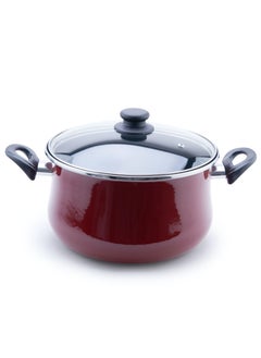 Buy 2 Piece AUT PRAGA Steel 26  glass Lid Red in Saudi Arabia