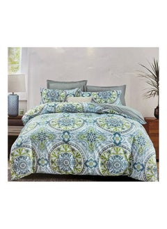 Buy King Size Fitted Bed Sheet 6 Piece Set of 1 Fitted Bed Sheet, 1 Duvet Bed Cover, 2 Cushion Cover and 2 Pillowcase in UAE