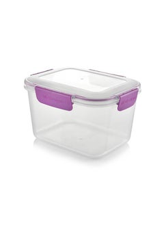 Buy 2.3L Food Container Clear with Purple Clips in Egypt