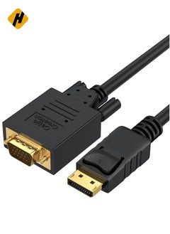 اشتري DP to VGA Cable, CableCreation Displayport To VGA Cable Gold Plated, Standard DP Male to VGA Male Cable, Black 1.8 Meter في الامارات