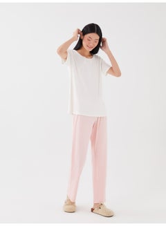 Buy Crew Neck Straight Short Sleeve Women's Pajamas Set in Egypt