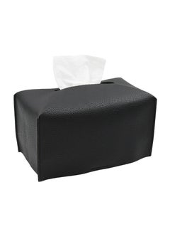 Buy Arabest Tissue Box Cover, Decorative PU Leather Tissue Box Holder, Modern Square Tissue Box Organizer for Bathroom Vanity Countertop, Night Stand, Bedroom Dresser, Office Desk, Car (Black) in UAE