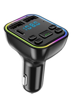 Buy G38 Car Stereo Receiver Bluetooth 5.0 FM Transmitter Mp3 Player Type-C Dual USB Car smart charge in Saudi Arabia