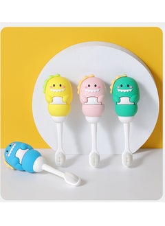 Buy 4-Pack Baby Toothbrush, 1 - 4 Years,  Fun Dinosaurs Shape in UAE