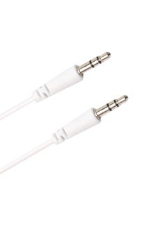 Buy Audio Cable Aux to Aux 1 Meters FOR all Devices with Aux Port White in Saudi Arabia