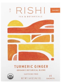 Buy Organic Botanical Blend Turmeric Ginger Caffeine-Free 15 Sachets 1.64 oz (46.5 g) in UAE