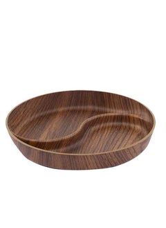 Buy Tokyo Yin Yang 2-Compartment Dish, Mahogany - 21x21 cm in UAE