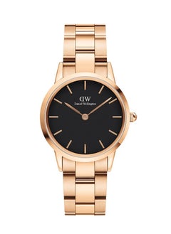 Buy Daniel Wellington Iconic Link Black Watches for Women with Gold Stainless Steel Strap - 32mm in Saudi Arabia