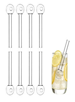 Buy 8 Pack Clear Glass Drinking Straw for Hot Tea Juice and Hot Coffee in UAE