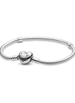 اشتري PANDORA Jewelry Moments Heart Clasp Snake Chain Charm Bracelet في الامارات