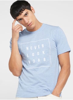 Buy Never Look Back Melange T Shirt in UAE