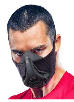 Buy Workout Mask High Altitude Mask Face Mask For Gym Training Work Out Running Cycling Elevation Cardio Fitness Resistance O2 2 3 Lung Breathing Exercise Mask Men Women [Black +Case] in Saudi Arabia