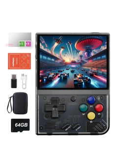 اشتري Miyoo Mini Plus Handheld Game Console, with Dedicated Storage Case, 3.5 Inch IPS 640x480 Screen, 64G/128G TF Card with 10,000+ Games, 3000mAh 7+Hours Battery, Support Wireless Network (Black 64G) في السعودية