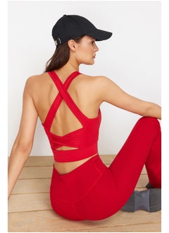 Buy Red Supported/Shaping Back Detailed Square Neck Sports Bra TWOSS22SS0040 in Egypt