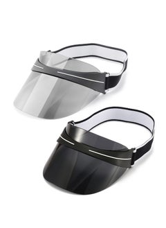 اشتري 2pcs Sun Visor Hat UV Resistant Face Shield with Oversized Sunglasses Stay Cool and Protected for Women and Men في الامارات