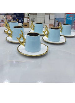 Buy Porcelain Coffee Set 12 Pieces Chinese Branches - White in Gold in Egypt