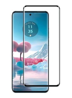 اشتري Motorola Edge 40 Screen Protector Tempered Glass,9D Curved Edge High Definition Anti Scratch 9H Hardness Bubble-Free Case Friendly Full Glue Screen Protector for Motorola Edge 40 Black في الامارات