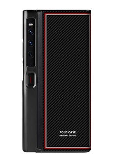 اشتري Huawei Mate Xs 2 Carbon Fiber Texture Folding Hybrid Shockproof Anti-Fall Case Cover Compatible with  Huawei Mate Xs 2 2022 7.8 inch Black في الامارات