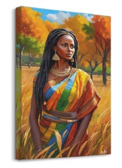 Buy Wall Art Picture Frame for Living Room Decor Colorful Paintings Wall Decor (Self-Adhesive) 60 x 40 Inches (African Girl) in Egypt