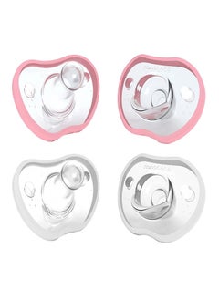 اشتري Pack Of 4 Baby Pacifiers, 3 - 6 Month, Pink/White في الامارات