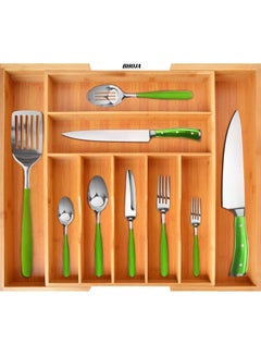 Buy Luxury Bamboo Kitchen Drawer Organizer,Expandable Cutlery Tray Utensil Silverware Holder Drawer Dividers Silverware Organizer for Silverware, Flatware, Knives in Kitchen, Bedroom, Living Room in UAE