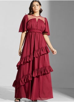 Buy Ruffle Mesh Detail Dress in UAE