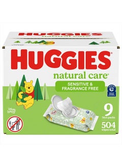 Buy Huggies Natural Care Sensitive Baby Wipes, Unscented, Hypoallergenic, 99% Purified Water, 9 Flip-Top Packs (3 packs of 3), 504 Total Wipes (56 Wipes per pack), Packaging May Vary in UAE