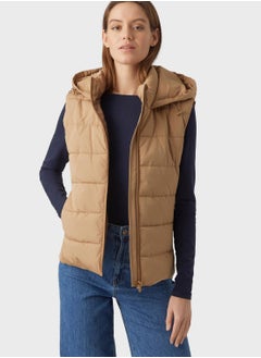 Buy Zip Through Hooded Vest Coat in Saudi Arabia