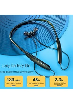 Buy B4 in-ear Bluetooth headset wireless neck-mounted sports running neck-mounted headset black in Saudi Arabia