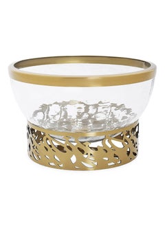 اشتري Sujj Decor Bowl, Gold & Clear - Small, 20.3 cm في الامارات