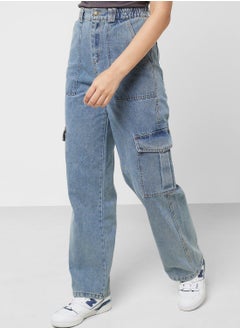 Buy Straight Fit Cargo Jeans in UAE