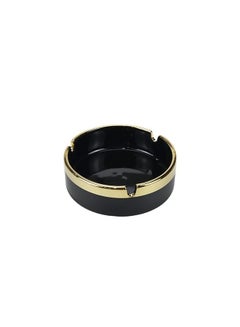 Buy Ceramic Ashtray for Tabletop Side Tables Livingroom Office Decorative Ash Tray with Luxurious Golden Edge in Egypt