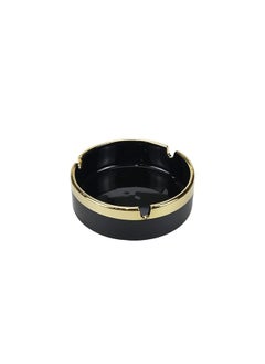 Buy Ceramic Ashtray for Tabletop Side Tables Livingroom Office Decorative Ash Tray with Luxurious Golden Edge in Egypt