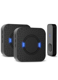 Buy Wireless Doorbell Waterproof With 1 Remote Push Buttons and 2 Receiver for Office and Home in Saudi Arabia