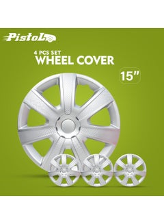 Buy Automotive Hub Wheel Cap 15 Inch Wheel Hubcaps Set of 4 Pcs with Universal Snap On Rings Wheel Cover  Pistol WJ 5085 A 15 in Saudi Arabia