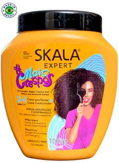 Buy Hair Treatment Cream For Curly, Afro Hair With Hydration, Softness, Strength, and Detangling From Skala Mais Crespos Original Brazilian 1000g in Saudi Arabia